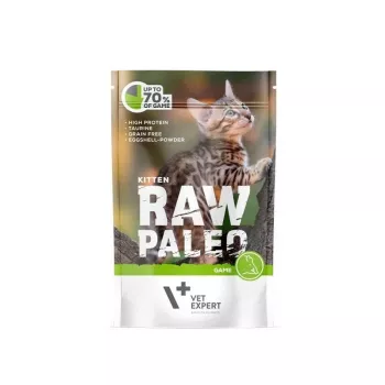 Cibo umido per gattini VETEXPERT RAW PALEO Kitten cervo 100 g bustina, senza glutine e zuccheri, per allergie alimentari