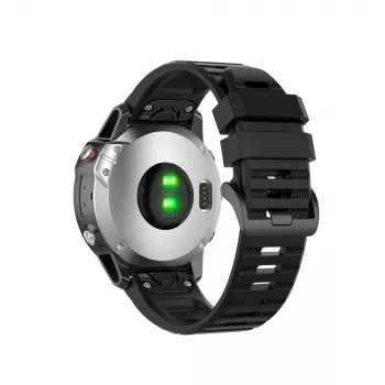 Cinturino in silicone FIXED per Garmin QuickFit 26mm Nero — cinturino di ricambio per orologio 26 mm