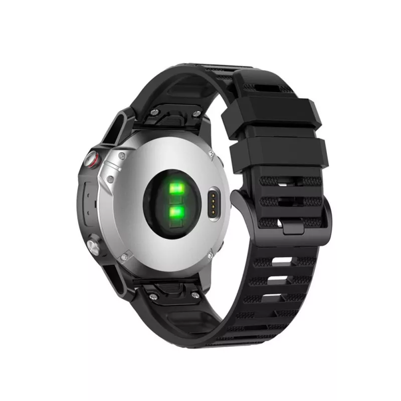 Cinturino in silicone FIXED per Garmin QuickFit 26mm Nero — cinturino di ricambio per orologio 26 mm