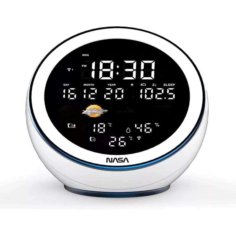 Stazione meteo/speaker BT Moon Nasa WSP1500 bianca