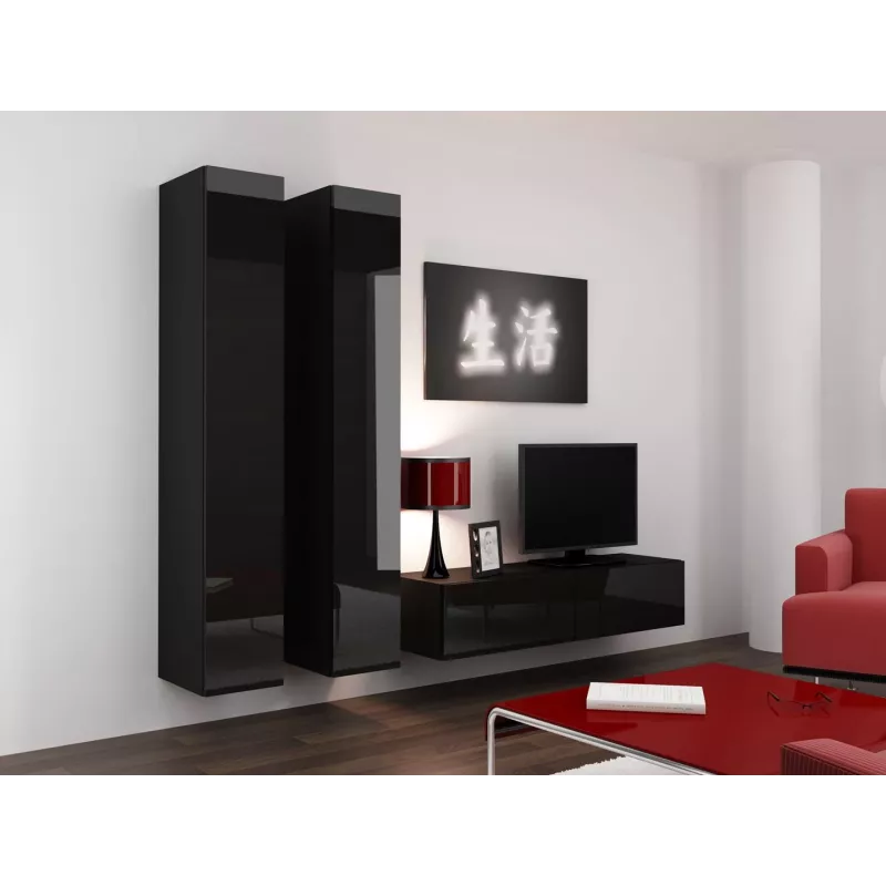 Armadietto chiuso Cama VIGO '180' 180/40/30 nero/nero lucido