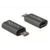 DeLOCK - Adattatore USB - USB-C (F) a Micro-USB Type-B (M) - USB 3.1 Gen 1 - 2,8 cm - Antracite (65927)