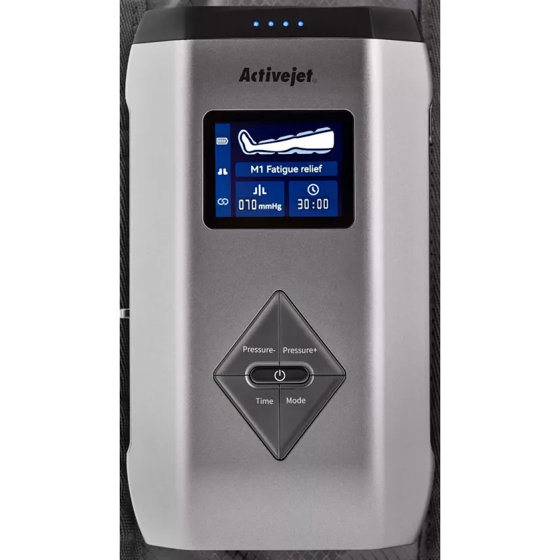 Massaggiatore linfodrenante per gambe ActiveJet ACM-PLUS-A1 M, a batteria 25 W, nero, 380 × 950 × 60 mm