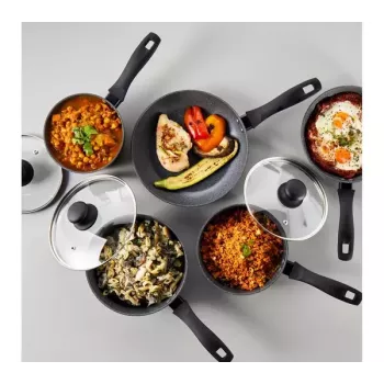 Set di 5 padelle Russell Hobbs Metallic Marble RH02814EU7 – rivestimento antiaderente, varie dimensioni