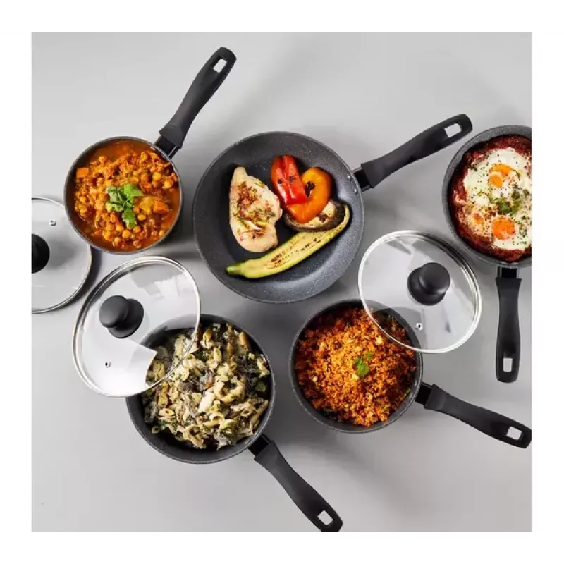 Set di 5 padelle Russell Hobbs Metallic Marble RH02814EU7 – rivestimento antiaderente, varie dimensioni