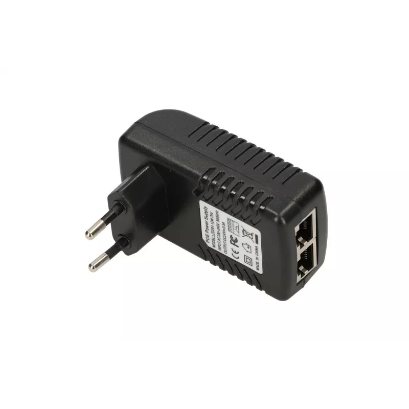 Alimentatore PoE Extralink POE-24-12W 24V 0,5A 12W da interno con spina a parete, nero