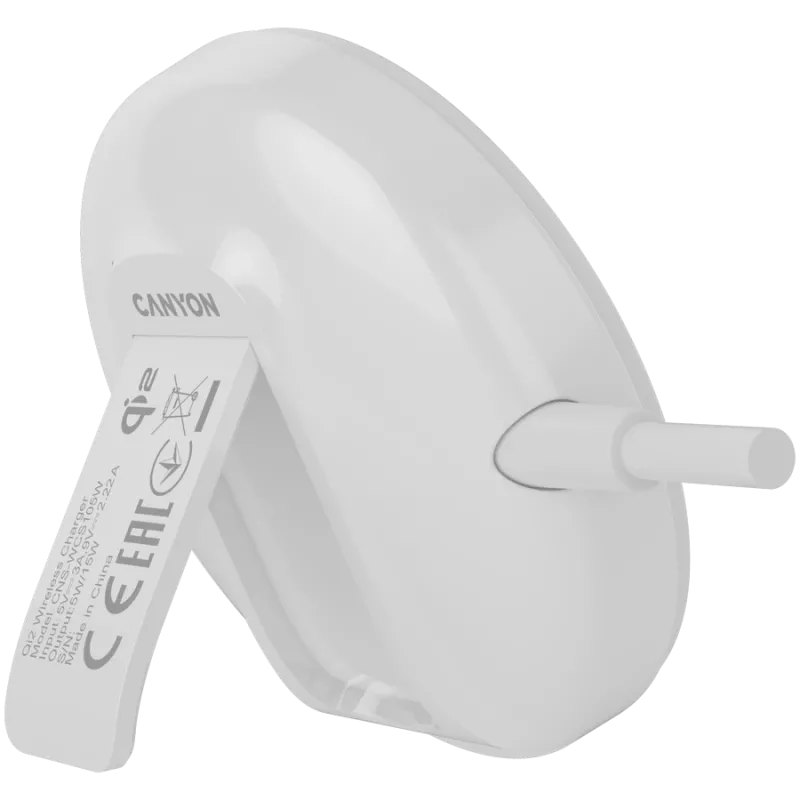 Caricabatterie wireless CANYON WS-105 15W Qi2 bianco – ricarica wireless 15W, compatibile Qi2
