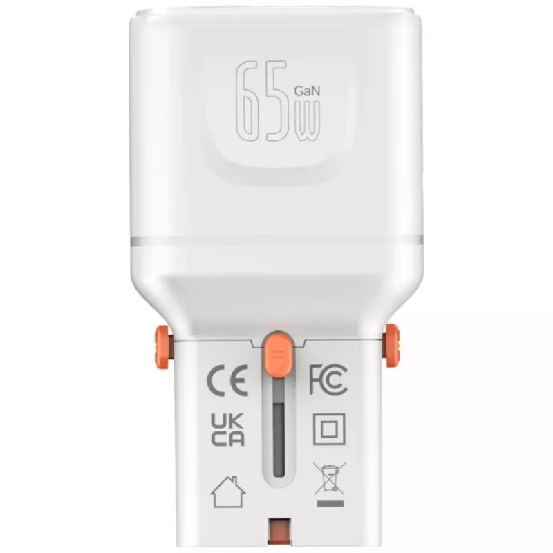 Caricabatterie da viaggio World 65W USB-C + USB-A bianco