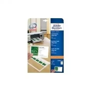 Avery Quick&Clean C32011 - biglietti da visita - bianco - 45 x 85 mm - 200 g/m² - 100 biglietti (10 fogli x 10) (C32011-10)