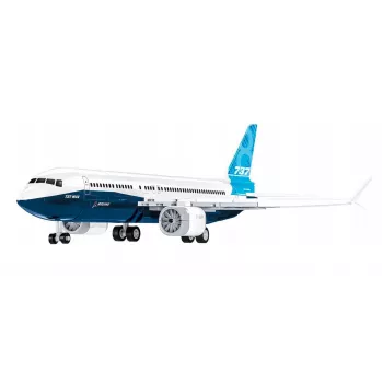 Set di costruzione Cobi Boeing 737-8 — 340 pezzi, età consigliata 7+, blu e bianco