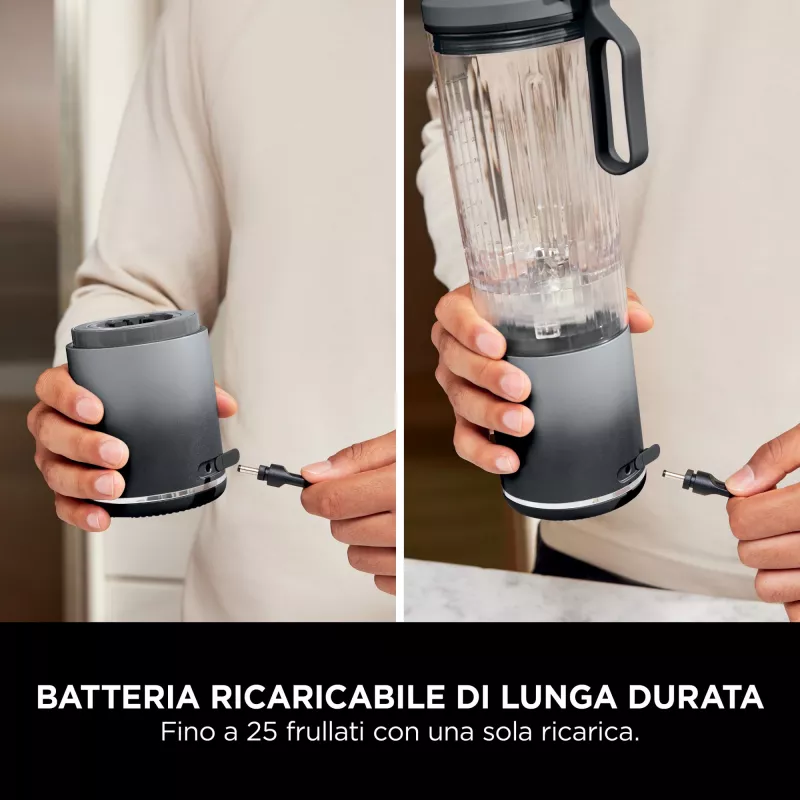 Ninja Blast Max BC251EUGY frullatore portatile senza fili, 0,57 l, lame in acciaio, grigio