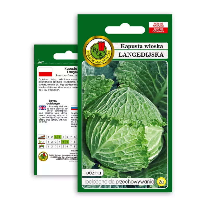 PNOS cavolo verza Langedijska semi di ortaggi, 2 g