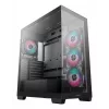Case per PC DeepCool CG580 4F Midi Tower — ATX/ITX/MicroATX, vetro temperato, 3×120mm+1×120mm ventole, 2×3,5 pollici & 2×2,5 pollici, USB-A×2 USB-C×1, nero