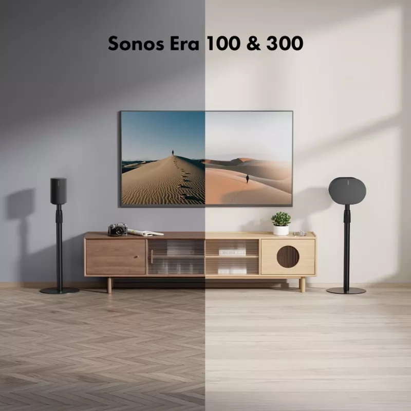 Supporto da terra MACLEAN MC-496 per Sonos Era 100 e 300, regolabile in altezza 682–1068 mm