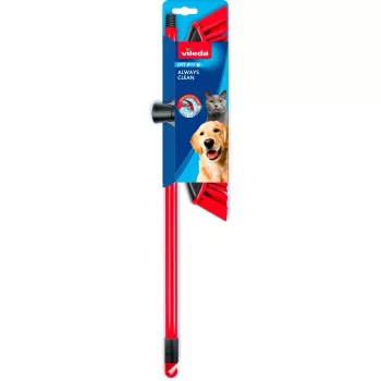 Scopa VILEDA Pet Pro ALWAYS CLEAN con manico ergonomico rosso, struttura leggera