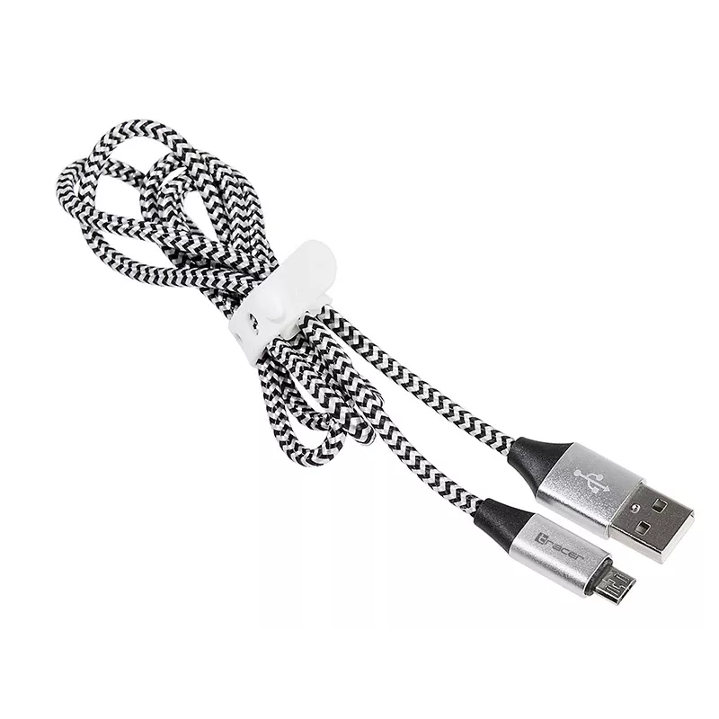 Cavo USB Tracer TRAKBK46928 1m USB A Micro-USB B nero argento