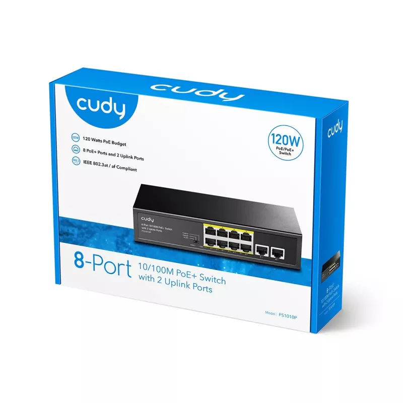 Cudy FS1010P switch di rete Fast Ethernet (10/100) Power over Ethernet (PoE) nero