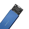 Case per SSD QOLTEC 51832 — esterno M.2 SATA, USB 3.0, fino a 2 TB, blu, supporta unità da 30 mm, 4 slot