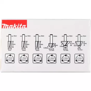 Makita - set di frese - per plastica, legno massello - 6 pezzi (D-53540)
