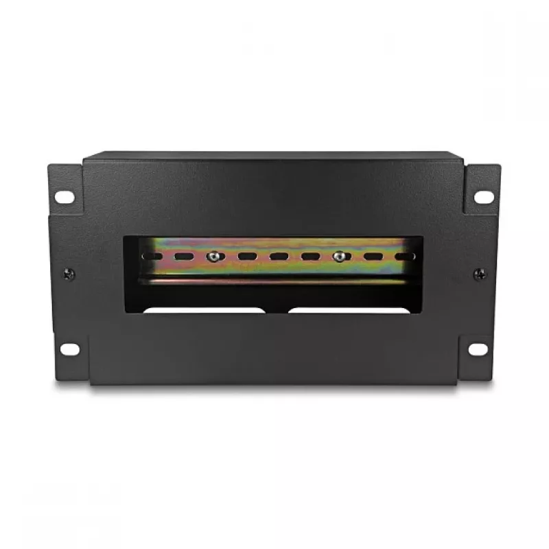 Delock 67320 Barra per interruttori automatici da 10" con copertura e guida DIN, 3U, metallo, nero