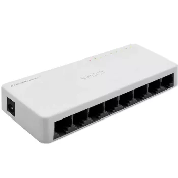 Switch di rete QOLTEC 52246 — 8 porte RJ45, 100 Mbps