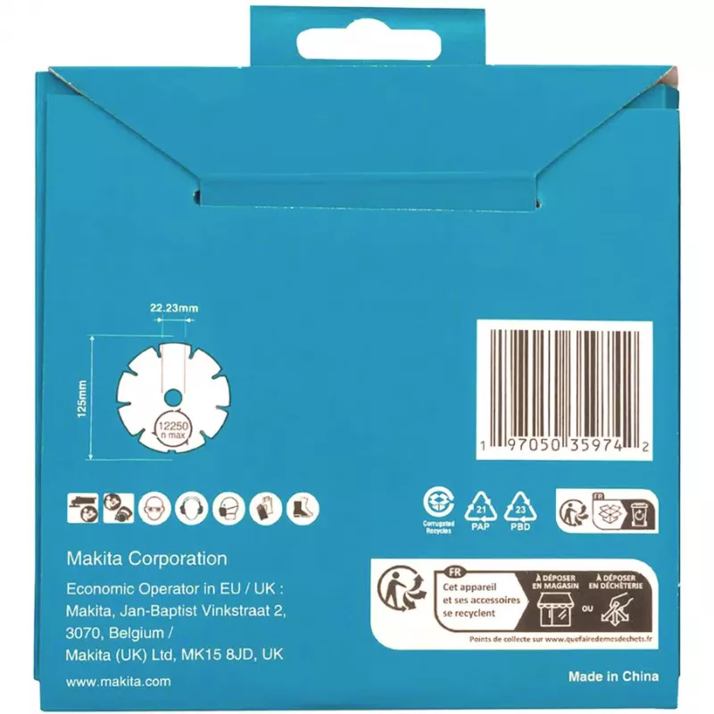 Disco diamantato Makita D-80086 125 mm diametro 22,23 mm foro