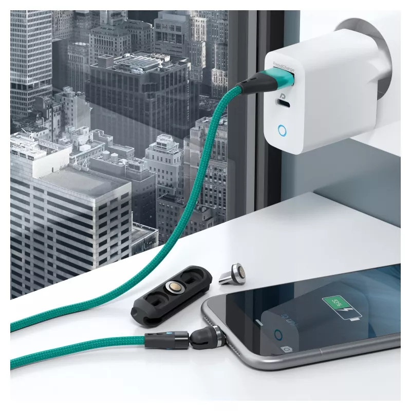 Cavo USB RealPower MagneticCharge3 1 m USB-A verde