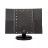Extralink specchio da trucco, ingrandente, nero, pieghevole, retroilluminato, con base