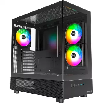Montech XR Midi-Tower, vetro temperato – nero