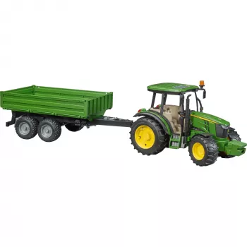 Modello trattore BRUDER John Deere 5115 M con rimorchio ribaltabile