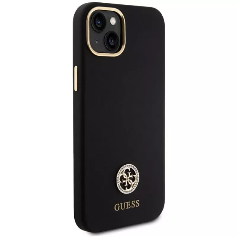 GUESS | GUHCP15M4DGPK | Cover posteriore | Apple | iPhone 15 Plus/14 Plus | TPU, silicone, microfibra | nero