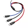 Cavo USB BASEUS Colorfone CAMLT-BSY01 1,2 m USB A 3 x USB C nero, rosso, blu