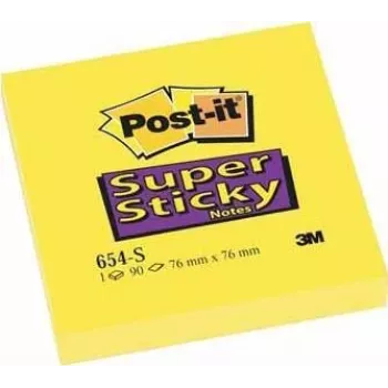 Post-It 654-S note adesive quadrate gialle 90 fogli (654-S6 (1 PACK = 12 blocchi))