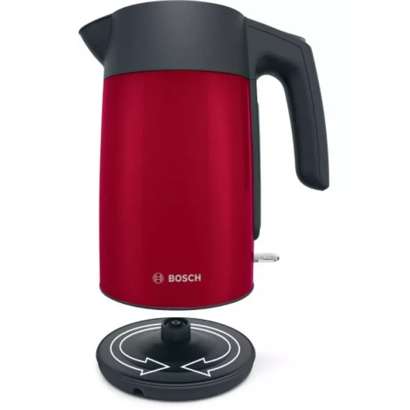 Bollitore elettrico Bosch TWK7L464 – capacità 1,7 L, 2400 W, rosso, corpo in plastica