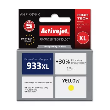 Cartuccia d'inchiostro compatibile ActiveJet AH-933YRX per HP 933XL CN056AE, giallo, 14 ml, rigenerata