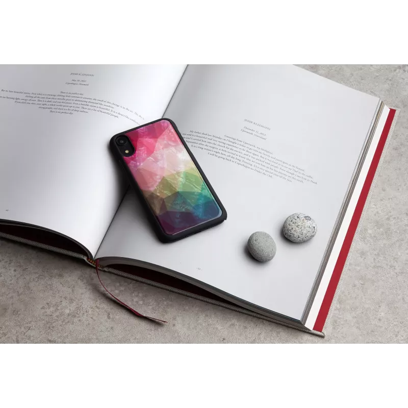 Custodia per smartphone iKins per iPhone XR — design fiori d'acqua, nero
