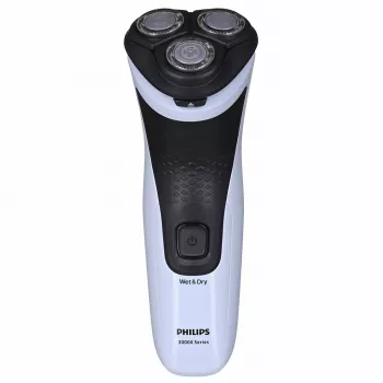 Rasoio elettrico rotante Philips 3000X Series X3003/00 — 3 testine, bagnato & asciutto, batteria NiMH, 40 min. di autonomia