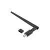 Scheda WLAN interna LANBERG NC-1200-WIE — adattatore WLAN USB dual band, RTL8812BU, fino a 1200 Mbit/s, antenne esterne 2x2 (5 dBi), nero