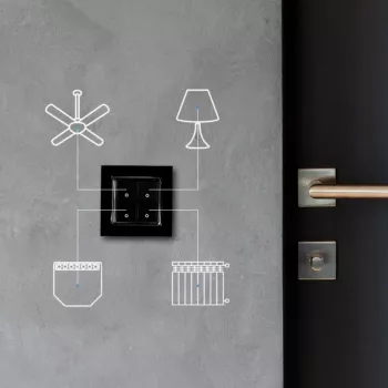 Light Switch Shelly Switch 4 plastica nero