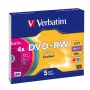 VERBATIM 43297 Verbatim DVD+RW slim Jewel Case 5 4.7GB 4x colore
