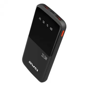 Awei PowerBank P10K 10000 mAh 22,5W nero/nero (10000mAh, 22W, 22,50Wh), powerbank, nero