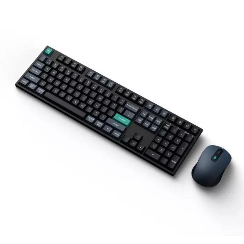 Keychron B36 + BM25 set tastiera e mouse, Full-Size 100% QWERTY inglese, USB + wireless + Bluetooth, switch a forbice, nero, mouse incluso