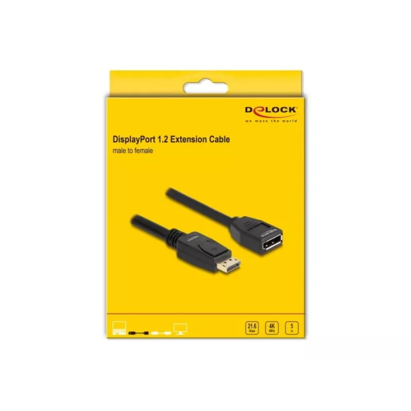 Cavo di prolunga DisplayPort 1.2 DeLOCK 4K 60 Hz 5 m
