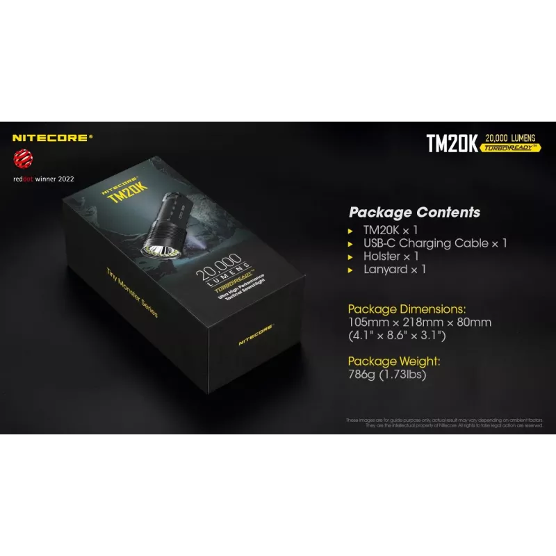 Torcia da tasca Tiny Monster SERIES/20000 lumen TM20K Nitecore