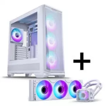 Case PC PHANTEKS Eclipse G400A + dissipatore liquido AiO Glacier M25 Gen2 - bianco