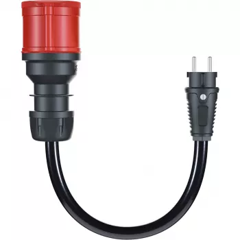 Adattatore go-e per Gemini flex 22 kW, CEE rossa trifase 32A > presa domestica (nero, 30 cm)
