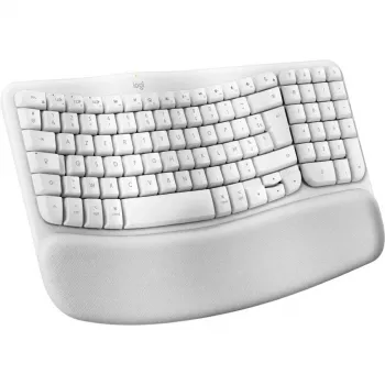 Logitech Ergo Series Wave Keys for Mac - Tastiera - Wireless - Bluetooth LE - AZERTY - Francese - bianco ghiaccio (920-012406)
