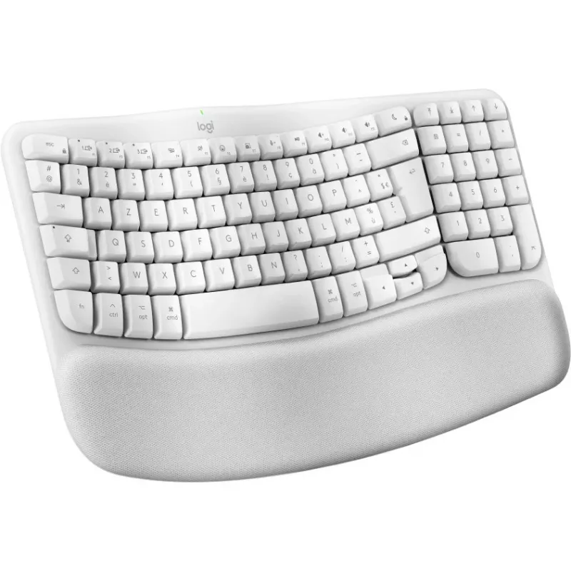 Logitech Ergo Series Wave Keys for Mac - Tastiera - Wireless - Bluetooth LE - AZERTY - Francese - bianco ghiaccio (920-012406)