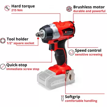 Avvitatore a impulsi Einhell TE-CW 18Li 1/2 pollice 2900 giri/min 215 N⋅m