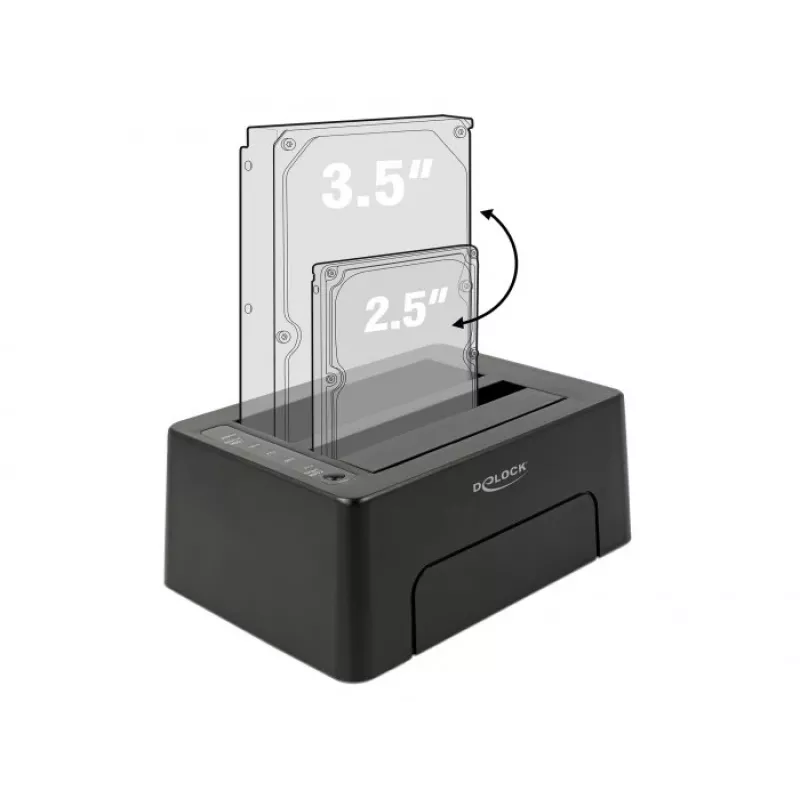 DeLOCK - docking station per HDD vani: 2 - SATA 6Gb/s - 6 Gbit/s - USB 3,1 (Gen 2) - nero (63957)